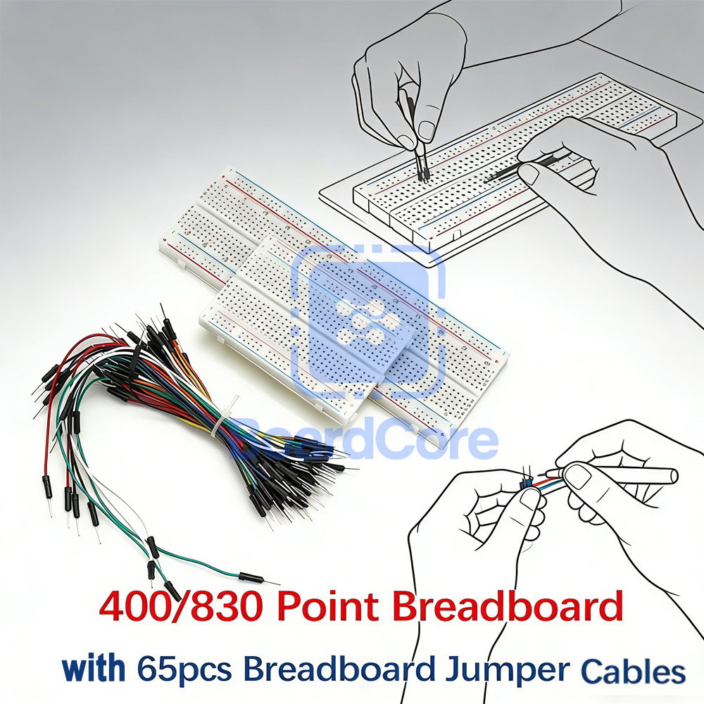 Diy Electronics Project - 400/830 Point Breadboard Kit with 65pcs