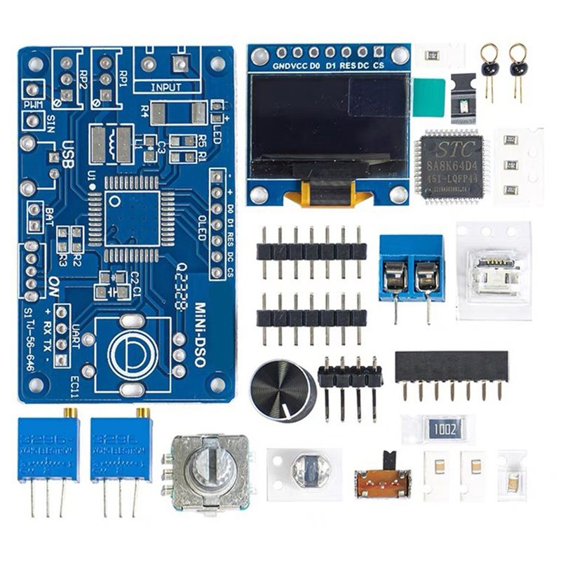 AT14 Digital DIY Oscilloscope  - đánh giá và giá Diy Electronics Components Kit