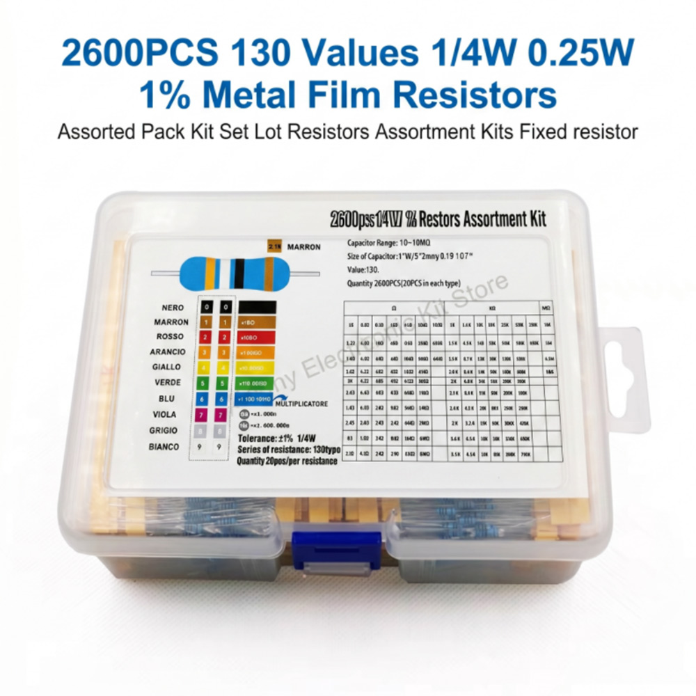 2600pcs Metal Film Resistors A - đánh giá và giá Diy Electronics Components Kit