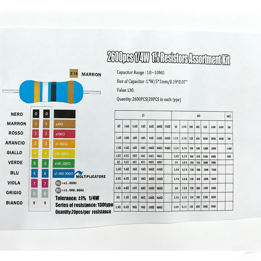 2600pcs Metal Film Resistors A - đánh giá và giá Diy Electronics Components Kit